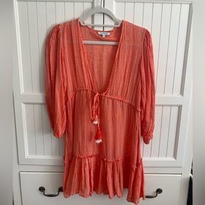 Blue Island Orange Coverup Dress